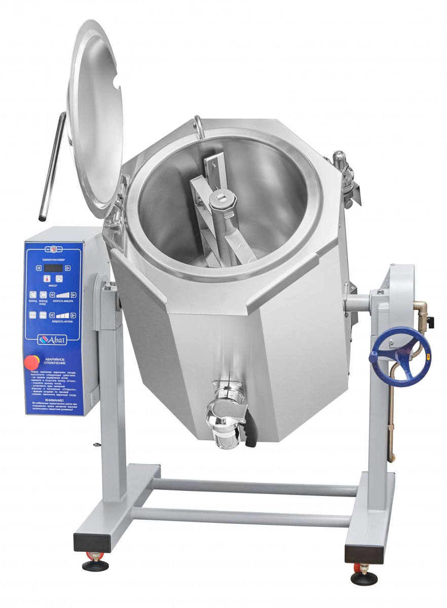 Электрокотел пищеварочный (сливной кран и миксер) ABAT КПЭМ-60-ОМР-ВК Котлы пищеварочные